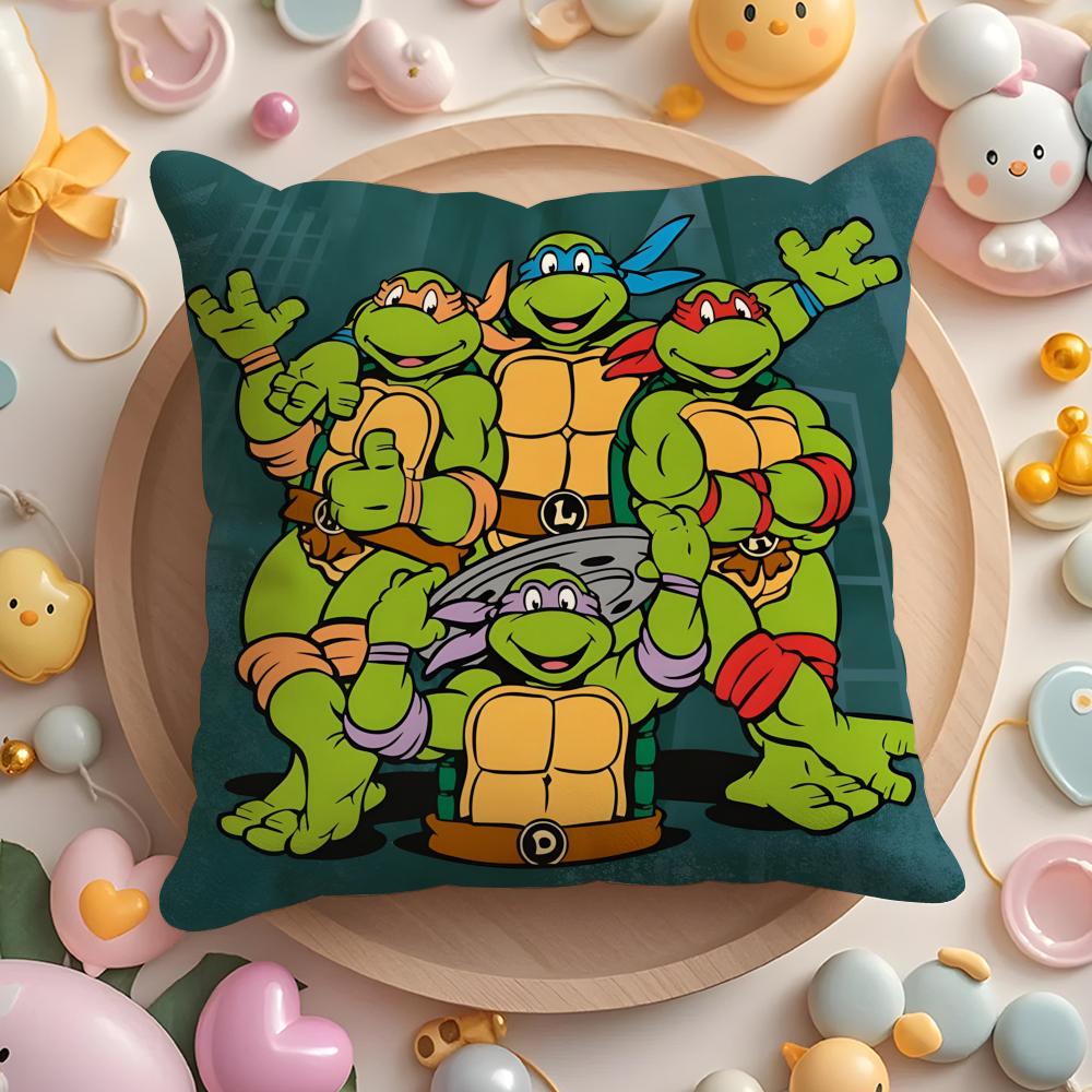 Teenage Mutant N-Ninja Turtles Cushion Cover Home & Car Multi-Scene Pillow Cover - Reversible, Soft & Durable for Daily Use