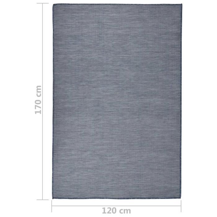 VidaXL Tapis à tissage plat d'extérieur 120x170 cm Bleu