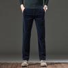 High-End Business Casual Stretch Corduroy Dad Pants for Men, New Autumn and Winter Thickened Long Pants for Middle-Aged Men