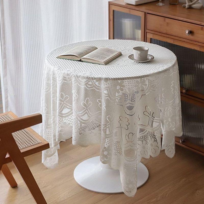 Off-White Lace Tablecloth - Round/Square, High-End Light Luxury Mat
