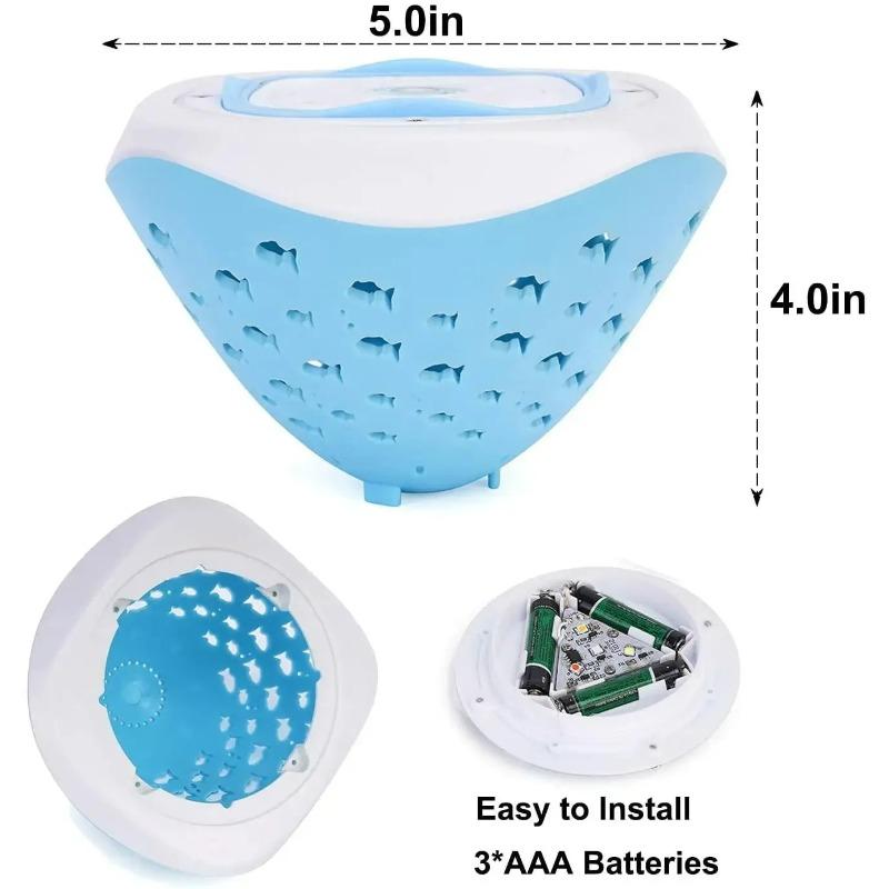 Fish Pattern Swimming Pool Fountain Projector Light Battery Operated Submersible LED Light for Pond Bathtub Hot Tub Spa Kids Gift Party Decor