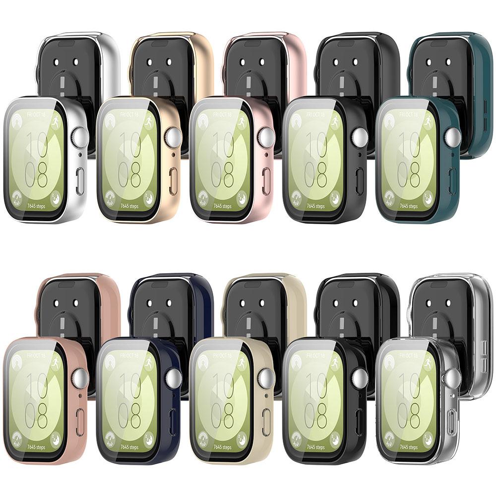 TPU / PC Glas + Hülle für Huawei Watch Fit 3 Rundum-Displayschutz Hart-Bumper für Huawei Watch Fit3 Abdeckung Schale Hüllen