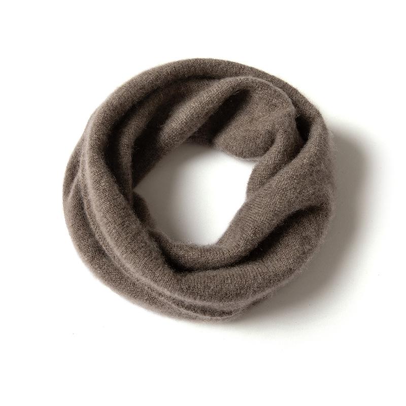 Férfi 100% Kasmír Sál: Meleg kötött nyakmelegítő őszre/télre, Sokoldalú egyszínű. 33x23 cm teve