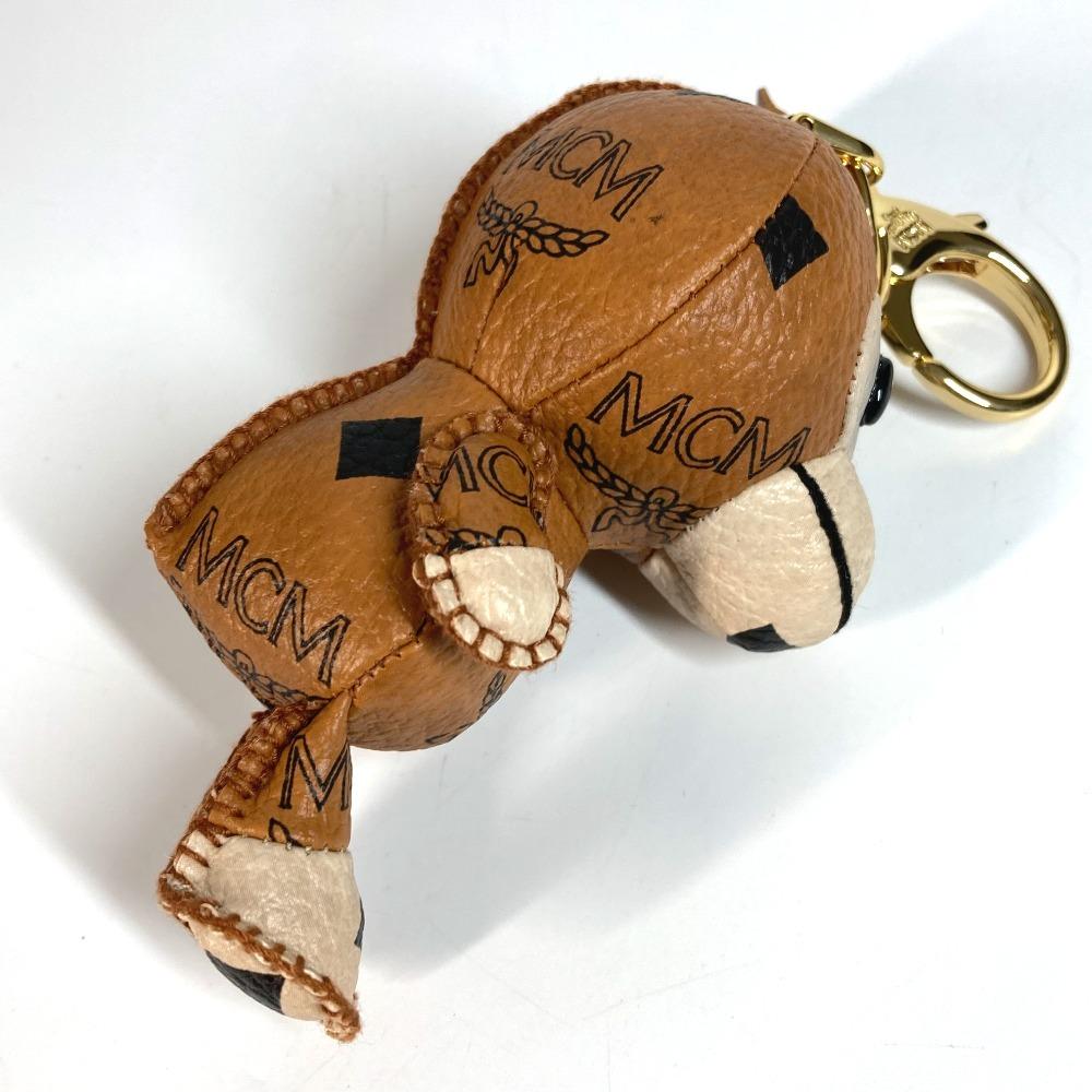 MCM A BATHING APE Milo Visetos Bag Charm Key Holder Leather Brown