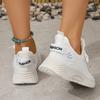 Lucyever Atmungsaktive Mesh Sport-Sneaker Damen 2025 Herbstmode Schnür-Tennis Schuhe Frau Anti-Rutsch Plateau Laufschuhe 43