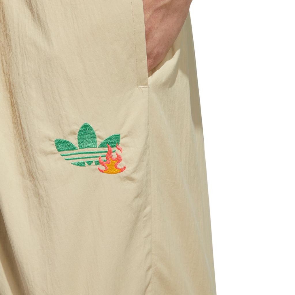 Men's Adidas Originals Y2K Shorts 2 Solid Color Logo Pattern Straight Sports Khaki HM8038