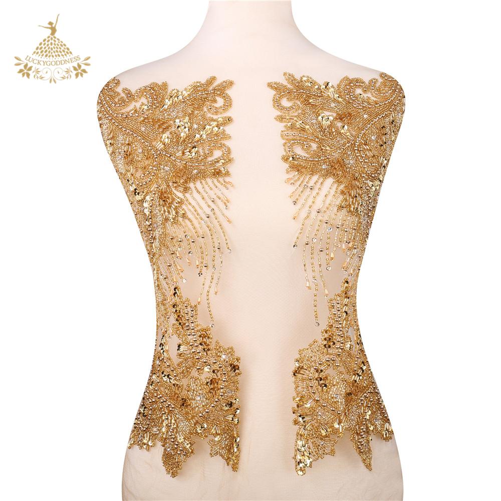 New Fancy Embroidered Beaded Stone Rhinestone Applique Designs for Garment DRA-002