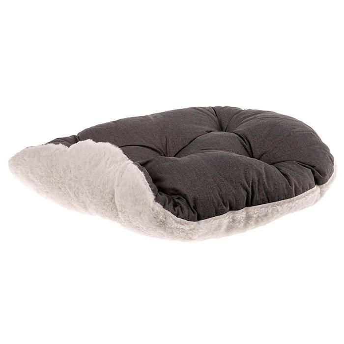 Lit pour chien - ferplast - relax 100/12 f - coton/fourrure - 100 x 63 cm - marron
