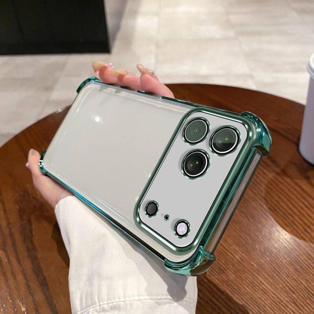 Case for iPhone 17 ProMax,17 Pro Electroplated Color Border Clear Phone Casing Cover