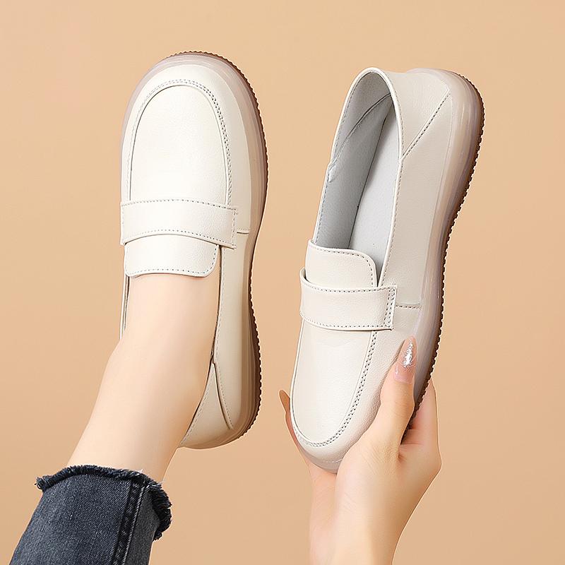 Women's Flat Casual Sports Shoes Light Comfortable Fashion Spring and Autumn New Anti-slip Wear-resistant Leather Shoes Loafers