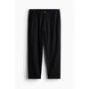 H M Regular Fit Linen Blend Pants Black