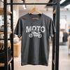 2025 Summer Men's Cotton T-shirt Motocycle Moto Wheel Print Loose Sweat-absorbing Sports Cycling Print Tee Top