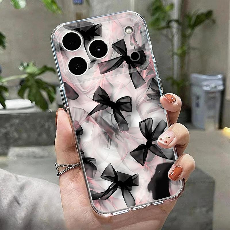 

Colorful Bow Pattern Transparent Phone Case For iPhone 17e 17 16 15 14 13 Pro Max 17 Pro 16e 12 11 Clear Shockproof Soft Cover iPhone17e
