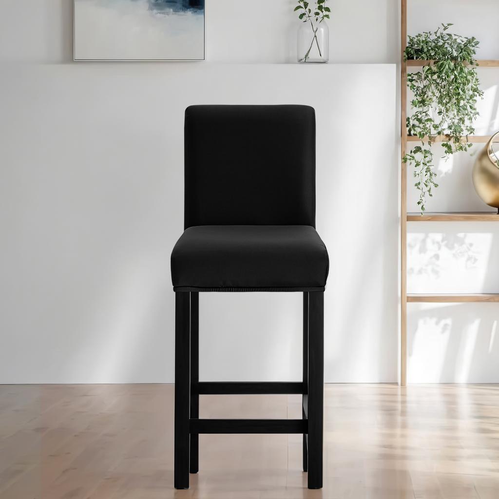1PC Stool Covers Stretch Short Back Chair Covers Counter Height Chairs Covers for Kitchen Dining Room Cafe Furniture