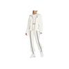 Nike Striped Print High-Waisted Slim Fit Zipper Cuffed Knit Sports Pants Women bottoms Ivory FN7130-110
