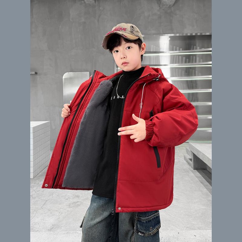 Boys' Plus Velvet Jacket, Winter Children's Jackets, Boys' Winter Thickened Warm Tops
