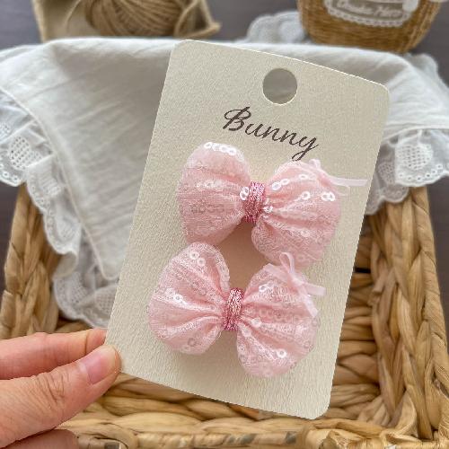 Summer Sequined Bow Flower Hairpin Sweet Children's Hair Accessories Do Not Hurt The Hair Side Bangs Hairpin Headdress Bb Clip