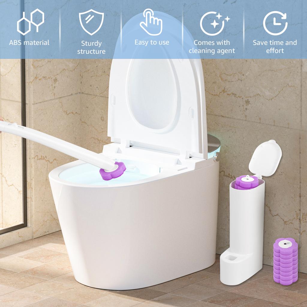 Disposable Toilet Brush Replacement Head Restroom Cleaning Brush Kit Long Handle Wc Bathroom Tool Accessories
