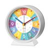 Early Education Desk Clock Needle Display Quartz Alarm Clock Silent Sweep Movement Silent Walking Soft Night Light Metal Frame