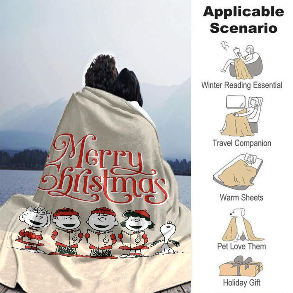 Peanuts Christmas Celebration Blanket Soft Throw Blanket For Home Bedroom Bed Sofa Travel Office Solid Christmas Blanket