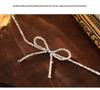 Banyan Tree S925 Silver Bow Necklace - Exquisite Korean Clavicle Chain for Women