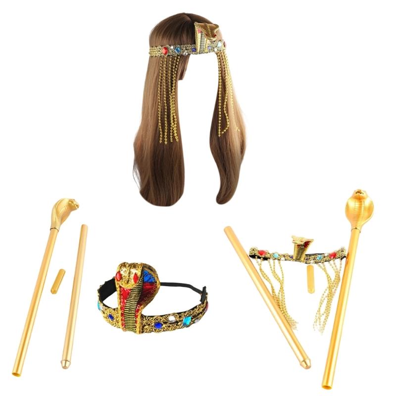 Detailed Cleopatra Headpiece Plastic Crowns For Cosplay Event Themed Celebrations Comfortable Wear