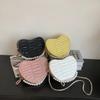 Sewing Thread Love Shape Pleats Zipper Fashion Women's Shoulder Bags  Versatile Style New PU Hot Sale Crossbody Bags