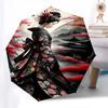 Geisha. Cherry Blossom Themed Automatic Opening and Closing Umbrella, Brightly Colored 8 rib Portable Umbrella, Suitable for Men and Women,