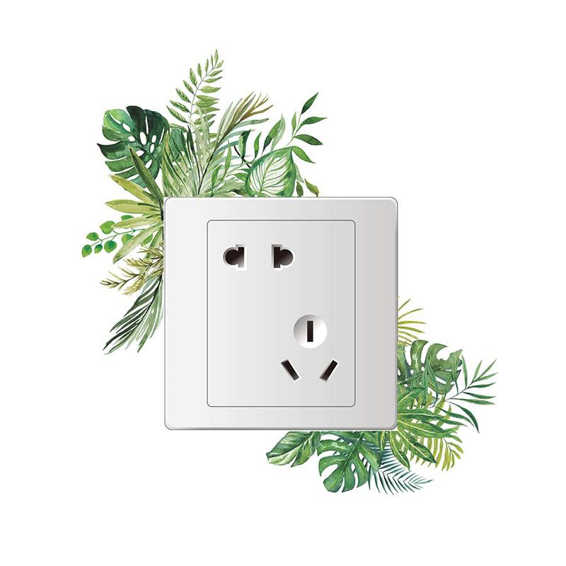 Green Plants Rose Daisies Peony Flowers Leaf Switch Stickers Home Decoration Wall Stickers Self-adhesive