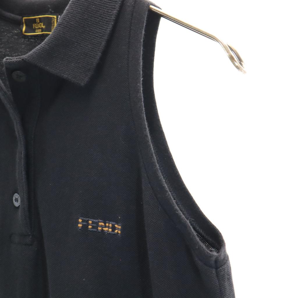 FENDI made in Italy No sleeve Polo one piece 44 black Fawn Women Used