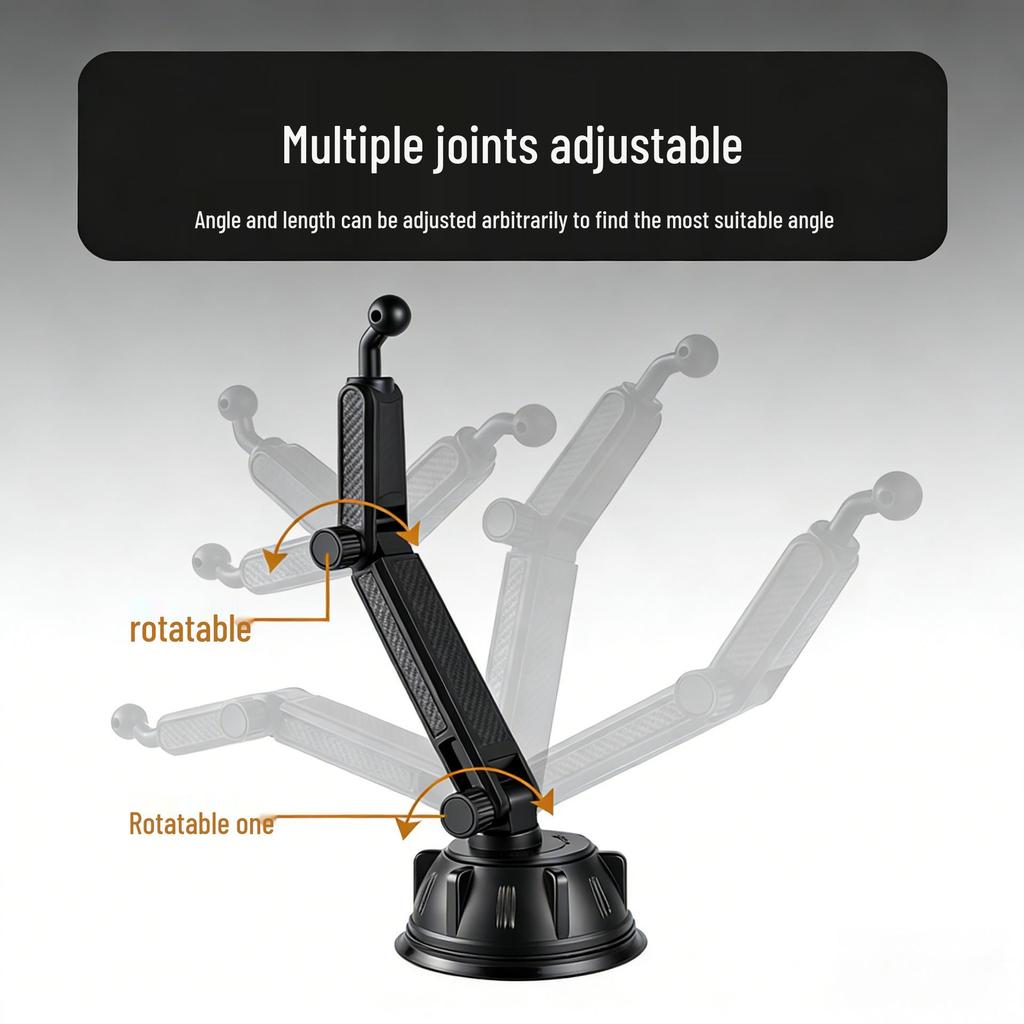 Universal Adjustable Car Console Phone Holder with Suction Cup for Trucks & Ride-hailing Vehicles