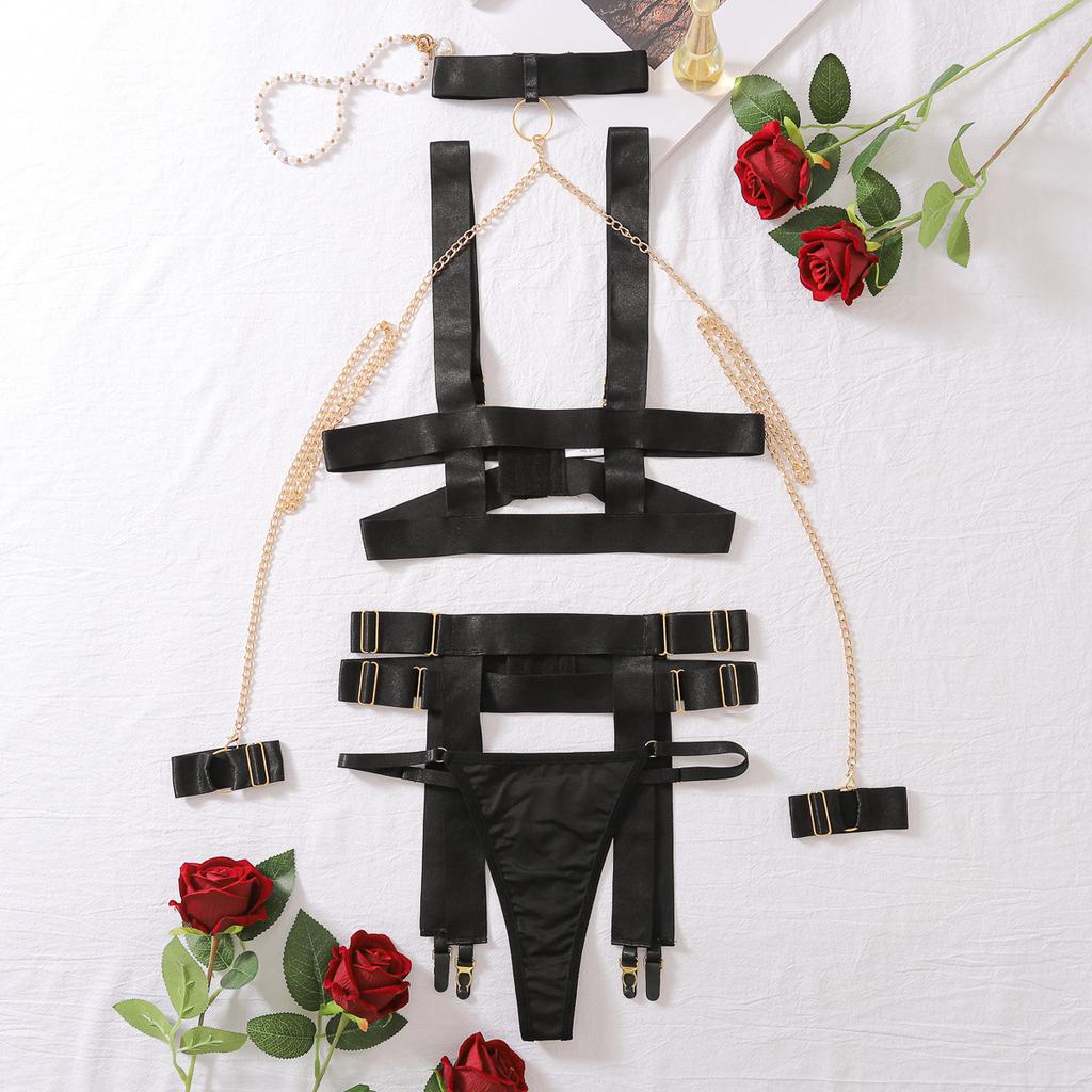 Newest Sexy Four-piece Underwear Set Women Sex Hollow Out Lingerie Set Sexy Bondage Women Lingerie