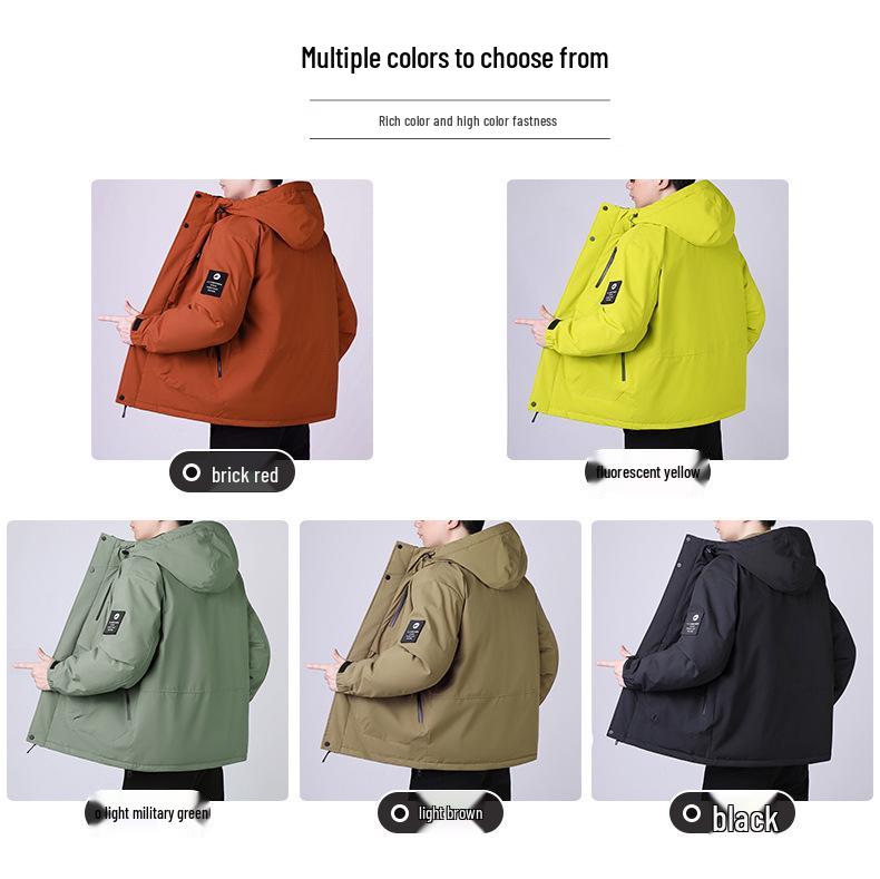 Men's Trendy Hooded Winter Jacket - Thick, Warm, Cotton-Padded Coat