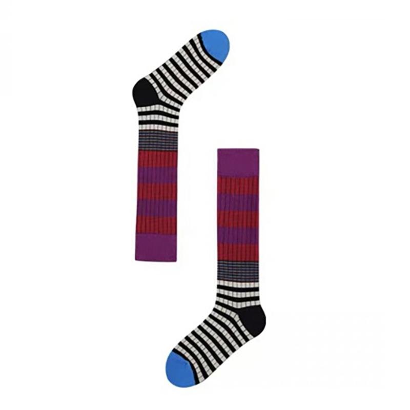 Striped Knee Highs Socks Striped Calf Socks for Halloween Party Warm