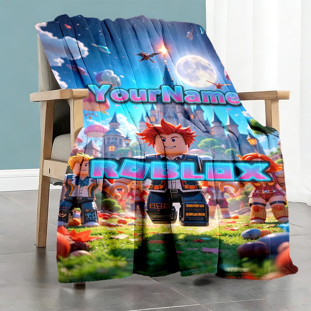Roblox 37 Customize Text Blanket Cozy Customizable Blanket Soft & Cozy Great for Bedding Livingroom Nap Bed Four Seasons Multipurpose