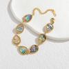 Seven-Color Abalone Shell Water Drop Women's Bracelet - 18k Gold Titanium Steel, Non-Fading, Trendy Design