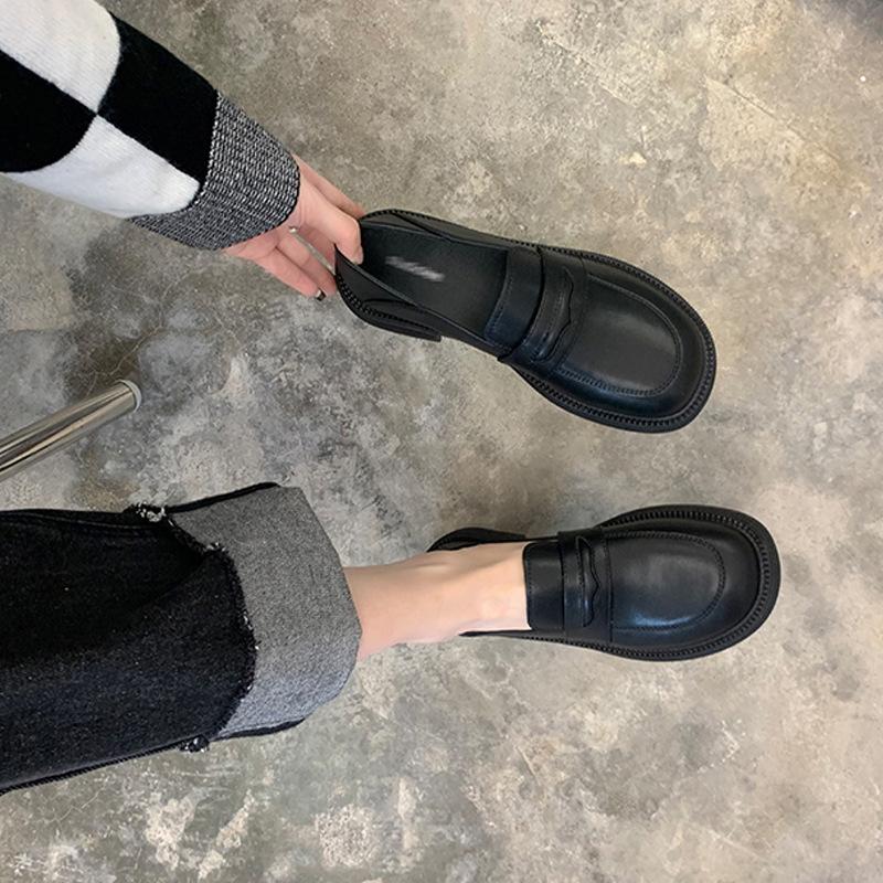 Fashion 2025 Fashion Student Loafers Soft Leather Women Shoes Spring Summer Casual Flat Oxford Shoes Versatile