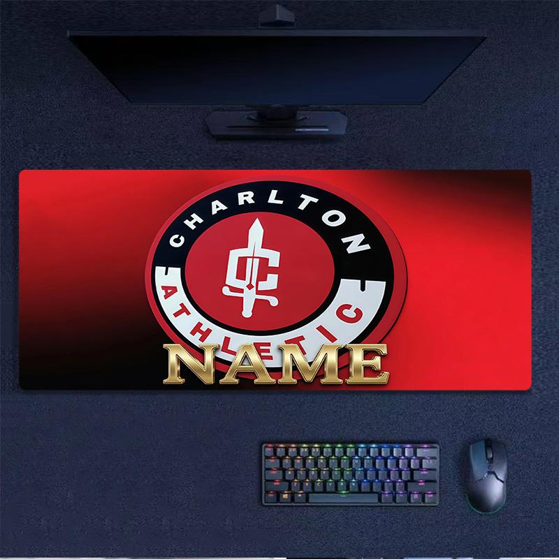 Custom Name,Charlton Athletic Mouse Pad, Large Gaming Desk Mat, Non-slip XXL Mousepad for Laptop & Tablet, Mini PC Playmat with Stitched Edges