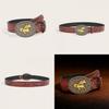 Western Cowboy Pu Leather Belt With Horse Alloy Fastener Design For Fashion Enthusiasts