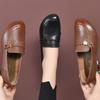 2025 New Spring and Autumn Soft Leather Loafers Round Head Small Leather Shoes Women's British Style Women's Shoes Soft Bottom Flat Women's Single Sho