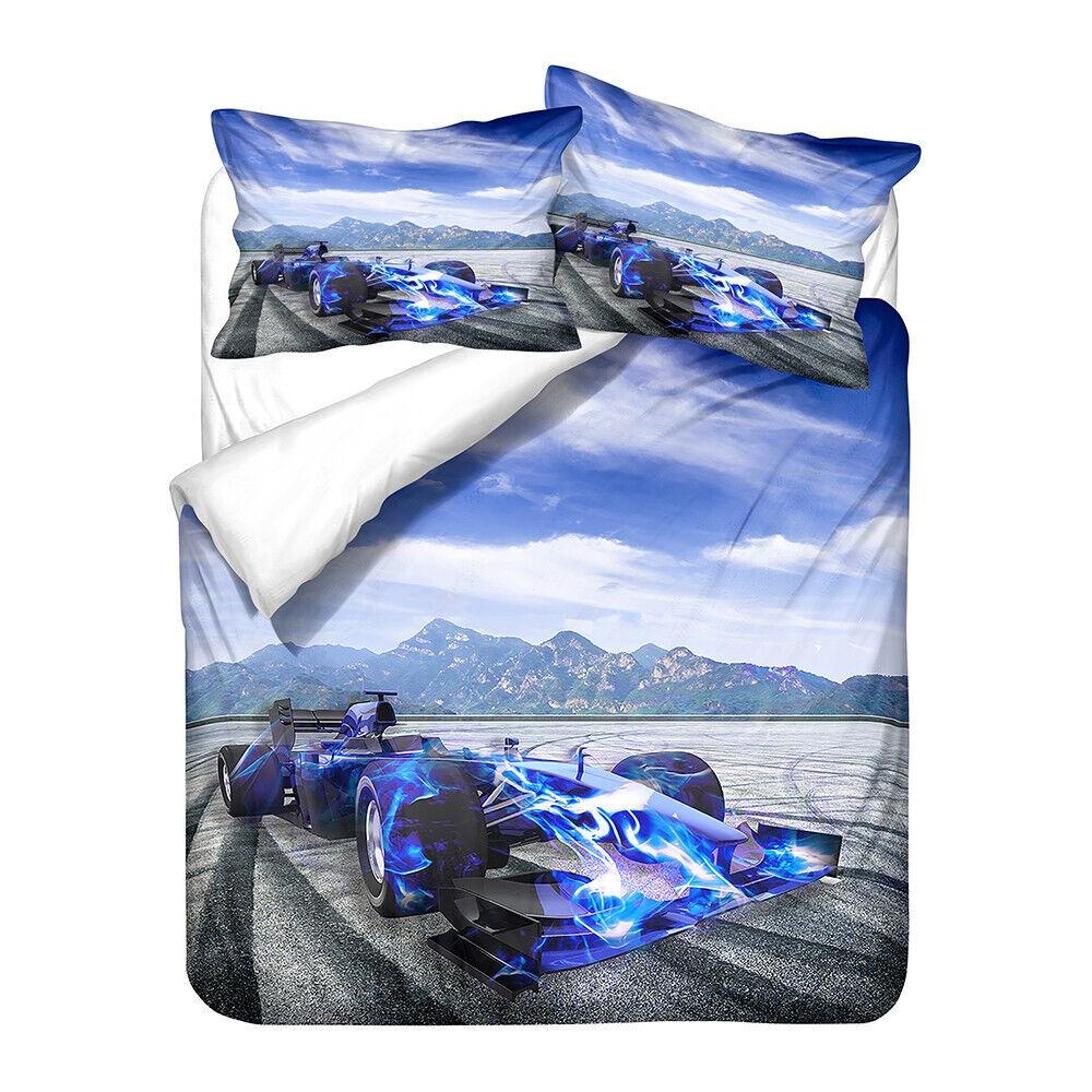 3D Printed Racing Bedding Set King Queen Bed Down Duvet Cover Pillowcase 2/3pc Speed Racing Bed Cover Teenagers Boys Men's Cover Gift