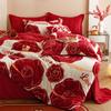 Velvet Wedding Printing Set * Romantic Wedding (Four Piece Bed Sheet Set)