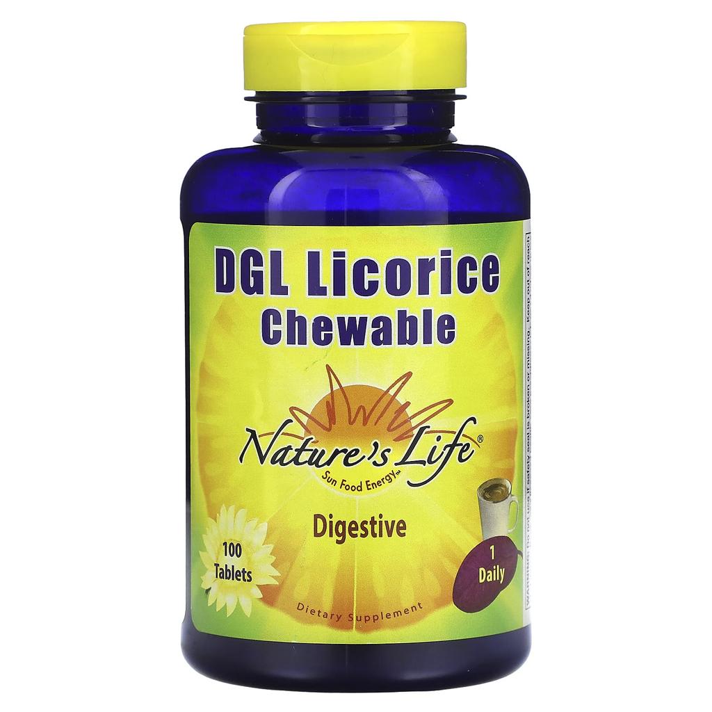 Nature's Life, DGL Licorice Chewables, 100 Tablets