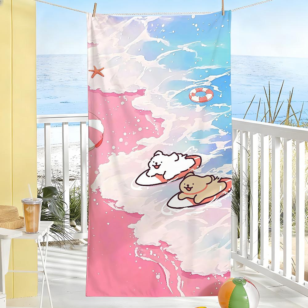 Line Dog M-maltese Funny Beach Towel For Beaches Yoga Studios Gyms Hot Springs Swimming Pools And Picnics