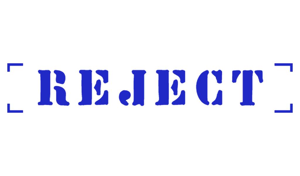 Printtoo Reject Self Inking Rubber Stamp Pre-Inked Office Stamp- Home Office Business Stationery, Black- 42 x 9