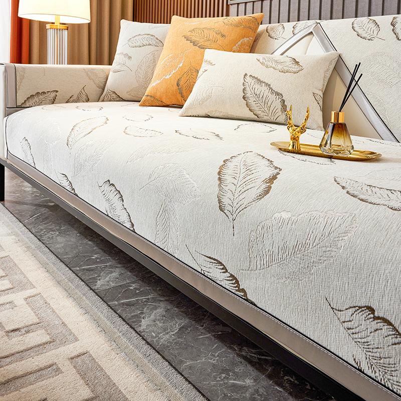 High-Grade Light Luxury Sofa Cushion Four Seasons Universal Chenille Leather Sofa Cover Non-Slip Seat Cushions Cover Cloth