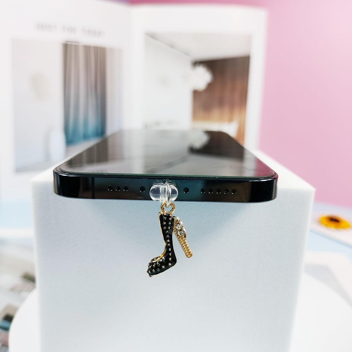 

High heeled shoe phone dust plug exquisite decorative pendant suitable for Samsung/iPhone/type c/Android/charging port plug iPhone
