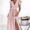 Elegant European & American V-Neck Long Split Waist Dress