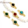 18K Real Gold Plated Inlaid Natural Stone Jewelry Clasps Fasteners For Bracelets Accessories,Locks For Jewelry,Necklace Findings
