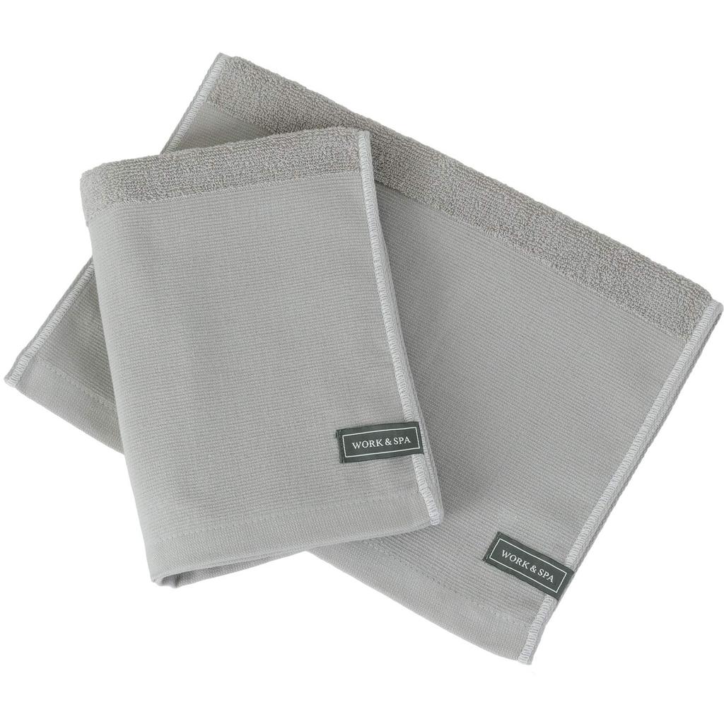 Towel Laboratory Long Face Set of and Easy To Wrap Around Your Perfect for the and Outdoors In 3 [WORK&SPA] #008 Thin, Lightweight, Towel, Gray, 2,